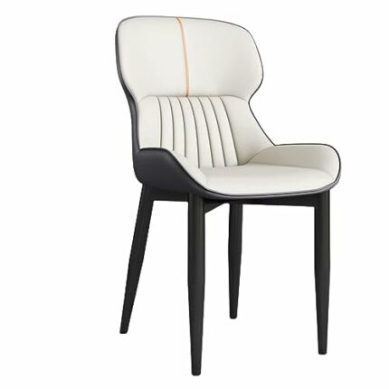 LUKEO Leather Dining Chair Leisure Time Chair Backrest Stool Simple Home Furniture Upholstered Chair Surface