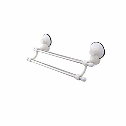 N/A Home Bathroom Stainless Steel Towel Rack Vacuum Suction Cup Towel Shelf Double Towel Holder