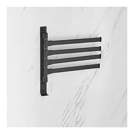 HIGOH Towel Rack Towel Rack Aluminum Bathroom Towel Holder Bar Rail, Wall Mounted Swivel Swing Arm Bathroom Towel Rack Towel Holder Towel Storage