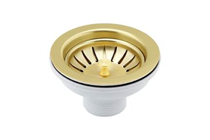 Taps2Traps® Gold Finish Kitchen Sink Basket Strainer Waste for 90MM Hole