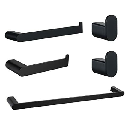 TBIIEXFL Bathroom Hardware Set Black Robe Hook Towel Rail Bar Rack Bar Shelf Tissue Paper Holder Toothbrush Holder Bathroom Accessories.