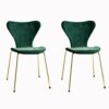 dining chair Kitchen Dining Room Furniture Chairs Dining Chairs Set Of 2 With Metal Legs Velvet Seat And Backrests Kitchen Living Room Lounge Cha