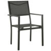 vidaXL Garden Dining Set 7 Piece, Table and Chair for Patio Terrace, Outdoor Dining Set with Table, Lounge Set, Black Steel and Textilene