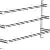 Towel Rack Three-bar Wall-Mounted Towel Rail With Two U-Shaped Hooks,for Kitchen Bathroom Toilet Hotel Office(Color:60cm)