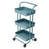 ZYZMH Kitchen furniture Multi-Layer Steel Frame Wood Partition Multifunction Organizer Cart With Wheels Kitchen trolley (Color : D, Size : 3-Tier