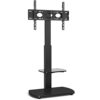 TTAP TV Stand for 32-65 Inch TV’s with Oak Base and Single Glass Shelf/With Swivel and Height Adjustable Mount Bracket (OAK)