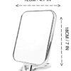 UK HOME BARGAINS Double Sided Makeup Mirror Free Standing Cosmetic Mirror Rectangular Fold Mirror 2 in 1 Flip Out Mirror 2x magnification (Silver