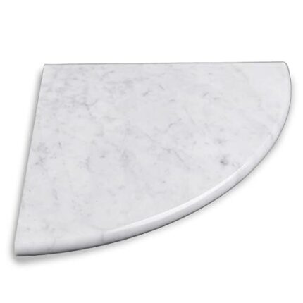 GEOONA Marble Wall-Mounted Corner Shelf,Bathroom Corner Shower Shelf，White Marble Corner Shelf Polished 9"X9"，Round Edge(Carrara White) (Carrara