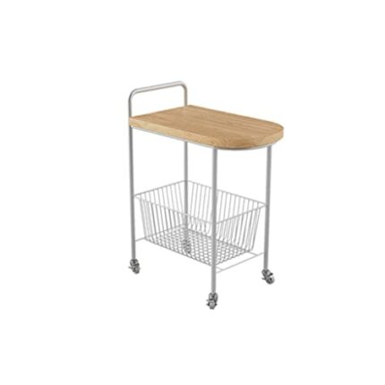 SLNFXC Kitchen Cart Storage Cart Simple Bedside Table Mini Mobile Coffee Table Storage Cart Kitchen Bathroom Cart (Color : Rosso, Size : 1pcs)