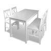 WALNUT Kitchen Tables and Chairs Set Dining Room Table Set for 4 White