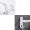 Bathroom Wall-Mounted Single Rod Towel Rack Aluminum Baking with Hook up Towel Bar Bathroom Shelf Storage Rack White Tower Hanger/60Cm