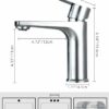 Bifordo Bathroom Tap,Easy to Install Brushed Nickel Bathroom Sink Faucet with Supply Lines & Deck Plate for 1 or 3 Hole…