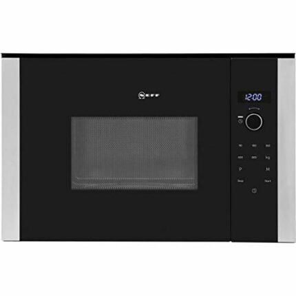 NEFF HLAWD23N0B N50 Microwave Oven with Automatic Programmes, Control Dial & One-Touch Buttons, Side-opening hinged door, Black & Stainless Steel