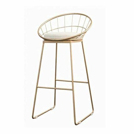 LEIGE Chair Simple Iron Cotton Cushion Bar Creative High European Retro Bar Stool (Color : D)