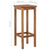 DINGZZ Bar Tables and Chairs Set Dining Room High Top Counter Height Table Set for 2 Solid Acacia Wood