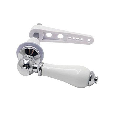 Ceramic Toilet Cistern Lever Flusher | Traditional Victorian Style | Real Ceramic White LOO Cistern Lever Flush Handle | WC Lavatory Flush | Chro