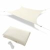 Warooma 2.5m x 2.5m Sun Shade Sails Canopy with Rope Rectangle Sand UV Heavy Duty Commercial Grade Patio Waterproof Block Sun Shade Awning for Ou