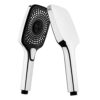 Aqua Flow Premium Handheld Square Shower Head with Large Panel - Shower Hose and Head with Luxurious Design, Water-Saving Technology, Durable Mat