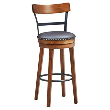 SDFGH 30.5" Barstool Swivel Pub Height Kitchen Dining Bar Chair with Rubber Wood Legs