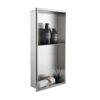 BLYLUND Shower Niche 12" x 24" Matte White Single Shelf Organizer NO Tile Needed, Stainless Steel Modern in Wall-Inserted Niche Recessed Shower S