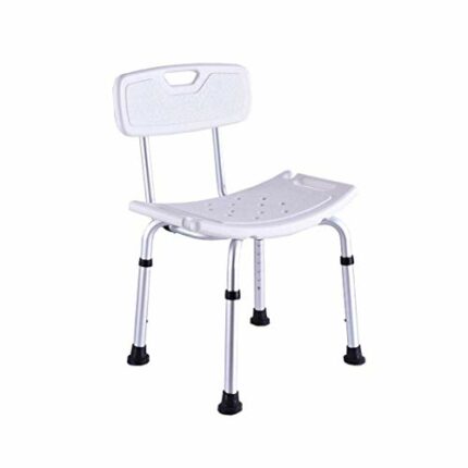 Bath Stools,Shower Chair Bathroom Safety Shower Stool Bath Bench Seat Disabled Adjustable Bath Chair Can Lift with Backrest,White