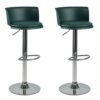 WJIHUYU Wide Bar Stool, Set of 2 360° Swivel Adjustable Barstool with Back and Armless PU Leather Upholstered Airlift Counter Height Bar Chair fo