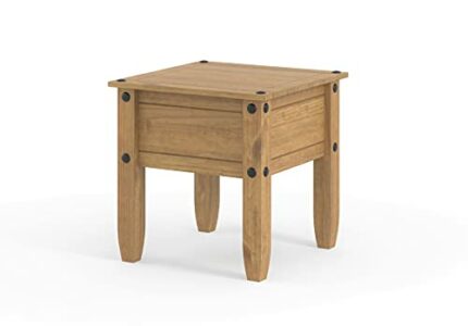 Core Products, Corona Waxed Pine Lamp Table (New Specification), Antique Wax, W 58cm x D 58cm x H 52cm, CR906