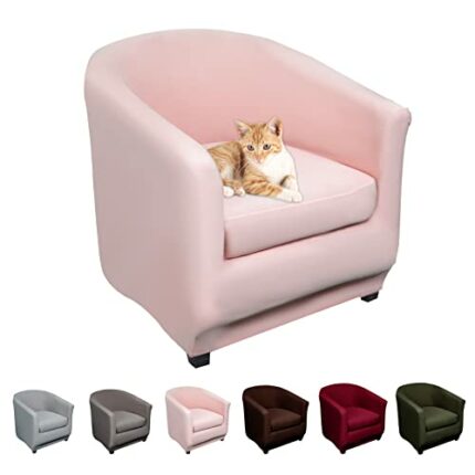 Lydevo Club Chair Covers 2 Piece Stretch Tub Chair Cover with Cushion Cover Leather Tub Chair Slipcover Pattern Washable non Slip Furniture Cover