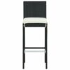 vidaXL Garden Bar Set 7 Piece with Cushions Outdoor Patio Terrace Backyard Furniture Dining Table and Chair Seating Poly Rattan Black