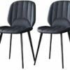 dining chair Kitchen Dining Room Furniture Chairs Set Of 2 Dining Chairs With Metal Feet And Backrest PU Leather Seat Suitable For Kitchen Dining