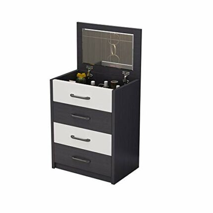 DINGZZ Multi-function Makeup Table Nordic Dressing Table Storage with Drawer Cabinet Bedroom White Black with Small (Color : D)