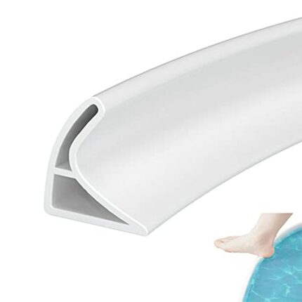 2M Curved Groove Shower Threshold Water Barrier, Wet Room Floor Barrier Dam,Shower Tray Sealing Strip,Bathroom Floor Seal Trim,Sink Bathtub Count