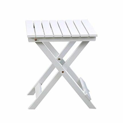 B&Z KD-40W Portable Outdoor Folding Side Table Adirondack Square (White)
