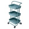 YXBDN 3 Layer Storage Rack Kitchen Trolley Movable Shelf Home Furniture Organizer with Wheels Narrow Cabinet (Color : Pink, Size : 88 * 42 * 37cm