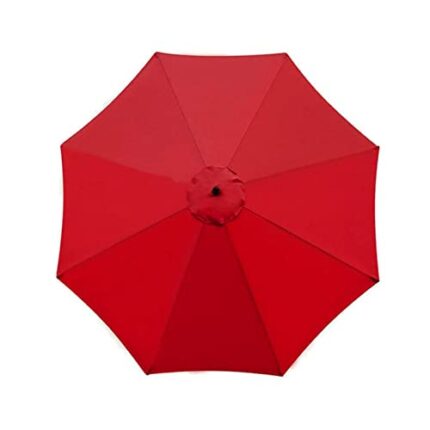 TWSOUL Replacement Parasol Fabric Cover, 3 m 8 Ribs Parasol Replacement Canopy Cover, Anti-Ultraviolet Patio Umbrella Cloth Cover (Red, 3 m / 8 R