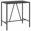 vidaXL Garden Bar Set 5 Piece, Bar Table Set with Cushions, Outdoor Table and Chairs for Patio Terrace, Bistro Table Set Bar Stool, Black Poly Ra