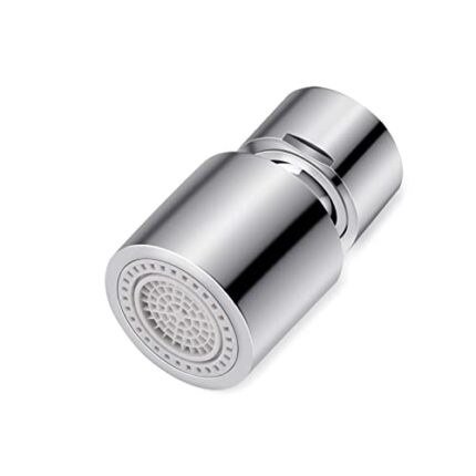 Hangrui Tap Attachment, 360° Rotatable Aerator Tap, Mixing Nozzle 2 Jets, Tap Extension, Extension Tap 22 mm Internal Thread (FM22) Kitchen/Bathr