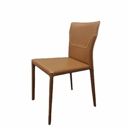 WALNUT Saddle Leather Dining Chair Single Relaxed Chair Dining Stool Furniture Furniture Chairs for Kitchen