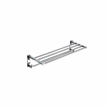 N/A Wall-mounted Space Aluminum Silver Towel Bar, Towel Rack with Hook Multi-function Towel Rack