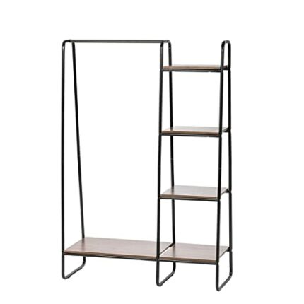 WALNUT Floor-standing Coat Rack Home Bedroom Iron Hanger Clothing Store Bag Shoes Display Clothes Rack