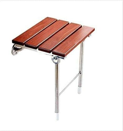 taimowei Wall-Mounted Shower Seats Stool Wooden Shower Seat Anti-Slip Bath Stool Elderly Stool,Household Goods