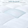 Threads For Bed Extra Thick Mattress Topper Double Bed 100% Cotton Cover, Soft Mattress Bed Topper Pad with Elastic Anchor Corner Straps, Baffle