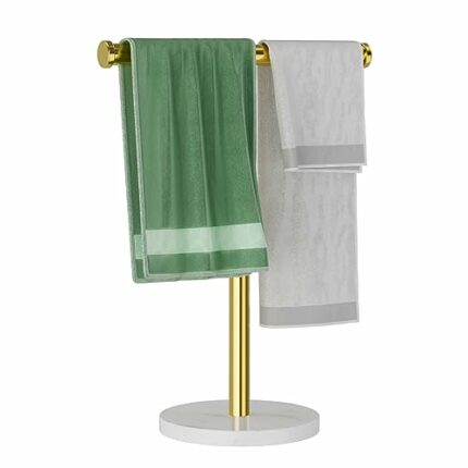 Blemoacha Towel Rack for Bathroom,T Shape Freestanding Towel Racks,Bathroom Organizer Countertop Hand Towels Stand,Kitchen Vanity Marble Plinth T