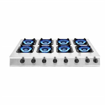 Indoor Gas Stove, Flameout Protection Desktop Commercial, Eye Gas Stove Natural Gas, Stainless Steel, Suitable For Restaurants,8heads