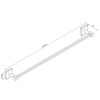 Agua Accessories Towel Rails Wall Mounted 65cm, Stainless Steel Towel Rack Hanging Cloths for Bathroom, Chrome Kitchen Square Towel Holder Bar is