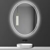 with lights,oval mirrors for bathroom,led Anti-Fog wall mounted,Tricolor Lights, Color Temperature Adjustable,Energy -saving. (Color : 3color+ant