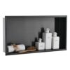 BLYLUND Shower Niche 12" x 24" Matte White Single Shelf Organizer NO Tile Needed, Stainless Steel Modern in Wall-Inserted Niche Recessed Shower S
