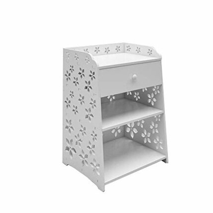 FRDTSG All solid wood bedside table bedroom Nordic home wood simple bedside storage cabinet white C