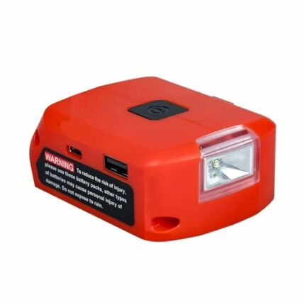 Battery Adapter for Milwaukee 18V Battery Adaptor with USB C Charger & DC Port & Work Light- Power Source Charger for Milwaukee 18V Lithium Batte