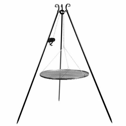 CookKing Grill Tripod 180cm Met Zwart Stalen Rooster 70cm En Haspel